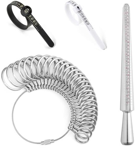 Yeqqzq Kit d'outils de mesure de bague en aluminium pour homme et femme