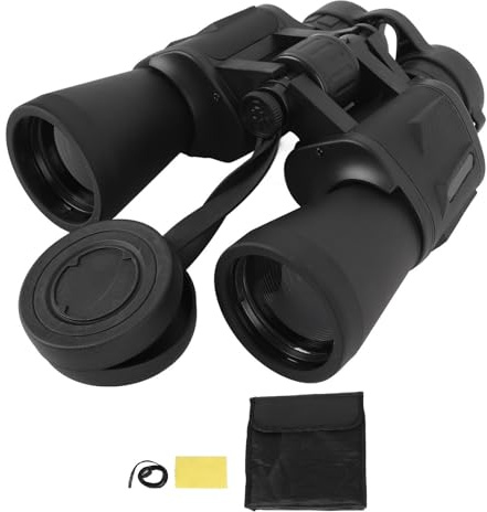 Luqeeg 20x50 Högeffekt Kikare för Vuxna 50 Mm Stora Objektivlins, med 1000 Yard FOV, Grön Anti Reflekterande Beläggning, 99,8% Lätt Transmission, Kompakt för Fågelkonsertresor