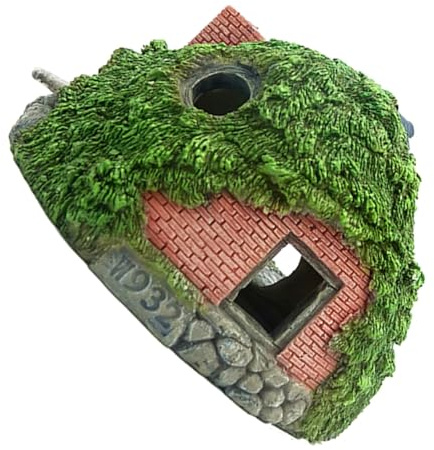 MUELODSIC Figura Decorativa para Acuario de Resina Pequeña Casa Refugio Resistente para Bettas y Camarones Escondite Seguro para Peces Decoración Temática de Castillo Europeo para Peceras