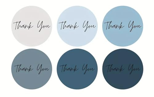 CAA Trading™ 100 x Blue Thank You Stickers Labels Gifts Crafts Presents Home Made Gifts Customer Appreciation (2.5cm) 25mm (100 Stickers)