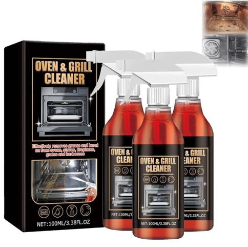 Oven Cleaner Heavy Duty Spray, Powerful Oven and Grill Cleaner, Stainless Steel Cleaner & Degreaser, Heavy Duty Oven and Grill Cleaner for Microwave, Air fryer, Cookers, Hoods (3PC)