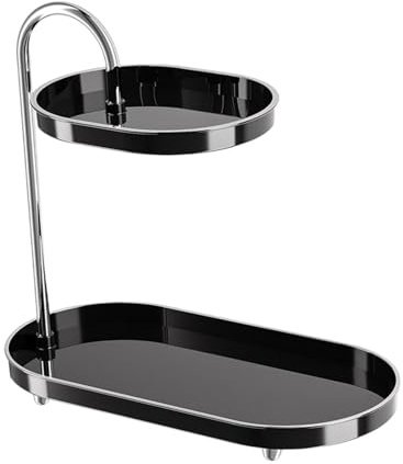 QLECXZI Organizador de baño Impermeable de 2 Niveles, Torre Decorativa para Maquillaje con Estante portátil y Soporte para cosméticos, Torre para Almacenamiento de Maquillaje,