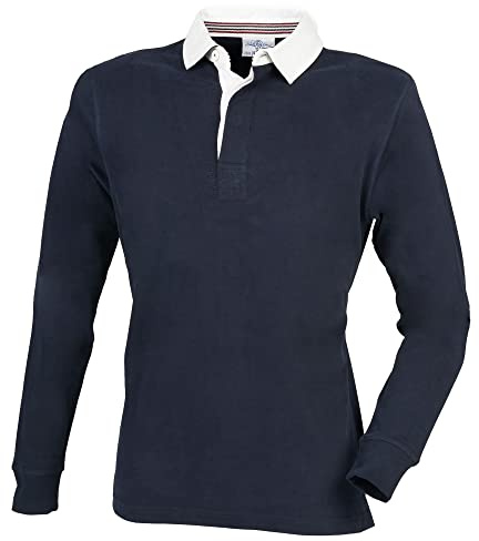 Front Row Mens Premium Long Sleeve Rugby Shirt/Top (XL) (Navy)