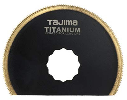 Tajima Sägezubehör (Sägeblatt für Multitool Sternaufnahme feine Zahnung für dünnes Blech, Kupfer, Aluminiumprofile, Holz, Kunststoff 80 mm HSS Titan halbrund), SHS80