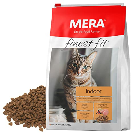 MERA Finest fit Indoor Katzenfutter – Trockenfutter für Hauskatzen mit viel frischem Geflügelfleisch – Rezeptur ohne Weizen für die bedarfsgerechte Ernährung von Hauskatzen – 1 x 4 kg