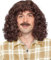 Perücke Herren gelockt mit Bart - Locken Frisur Herrenperücke in Braun - 80er & 90er Jahre Mottoparty Kostüm Outfit Accessoires