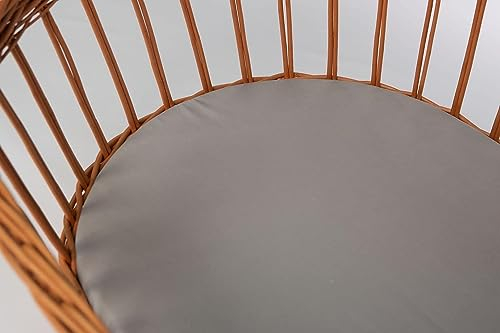 Mionido Spannbettlaken Einzelpack 75 x 40 cm Grau | Matratzen-Bezug für ovale Matratze | 100% Baumwolle | Bezug für Matratzen im Stubenwagen & Kinderwagen | 100% in Deutschland gefertigt