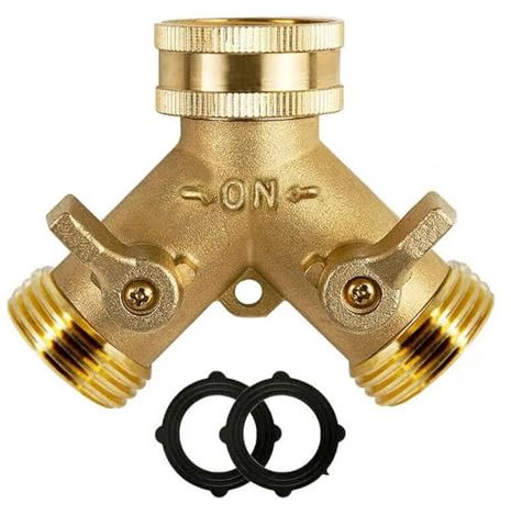 3/4inch Hose Splitter Heavy Duty 2 Way Garden Hose Connector Y Connector Distributor Tap Distributor for Outdoor and Garden Hoses