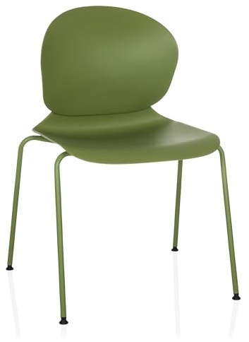 hjh OFFICE visitor chair stackable T36 VI plastic four-legged chair, easy-care stacking chair, green