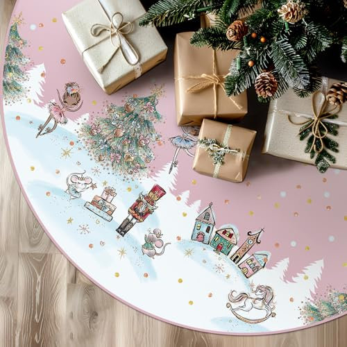 Tian Zhun Gonna per albero di Natale rosa Danza Albero Gonna Natale Festa Vacanze Invernali Tappetino 122 cm per Decorazione Interni ed Esterni