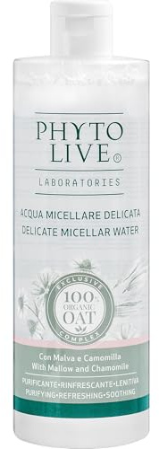 Phyto Live Acqua Micellare Delicata Detergente Viso Struccante con Avena Biologica, Malva e Camomilla 400 ml