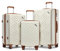 Supercase Koffer Trolley Kofferset Reisekoffer Set Gepäcksets Handgepäck Hartschalenkoffer Leicht ABS+PC mit 4 Rollen und TSA-Schloss Teleskopgriff Rollkoffer Cremeweiß S/M/L
