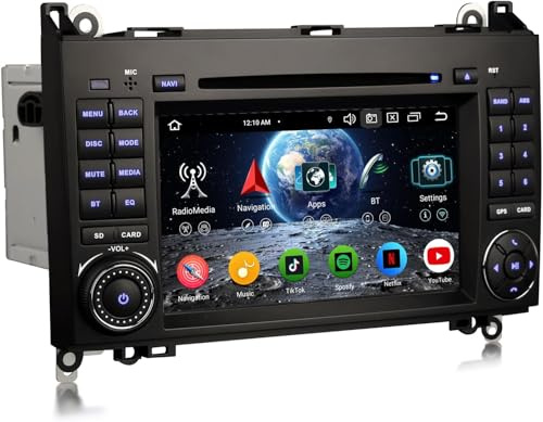 Android 16 8-kärnig 4 GB + 64 GB bilradio Bluetooth GPS-navigering för Mercedes Benz A/B-klass W169 W245 sprinter Viano Vito för VW Crafter 7 tums pekskärm stöder DAB Carplay Android Auto DSP WiFi IPS