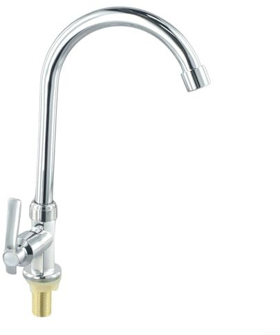 ZiStarlilife Grifo de agua fría para fregadero de cocina con boquilla giratoria de 360 °, sin plomo, mango único SUS304 de acero inoxidable para cocina, jardín, bar