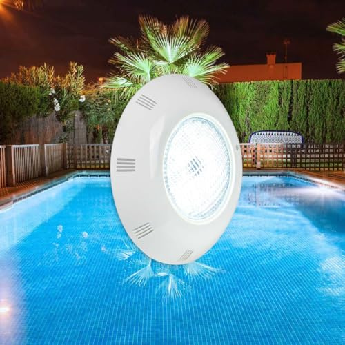 BARCELONA LED Pool LED Lampa 24W AC12V IP68 Undervattenslampa Ø295mm 6500K Kallvit SMD2835 LED Poolbelysning Ytmontering för Pool, Spa, Fontäner och Vattenmiljöer
