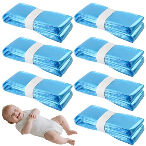 Nappy Bin Refills, 8PCS Diaper Pail Refill Bags Set, Diaper Bin Pail Disposal Bags 4.5m Long Compatible with Angelcare and Spross Diaper, Twist & Click and All Others(Blue)