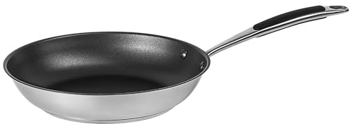 Prochef Stainless Steel Frying Pan, Non-Stick Coating, 24cm, Silicone Handle, Induction Compatible, Dishwasher and Oven Safe