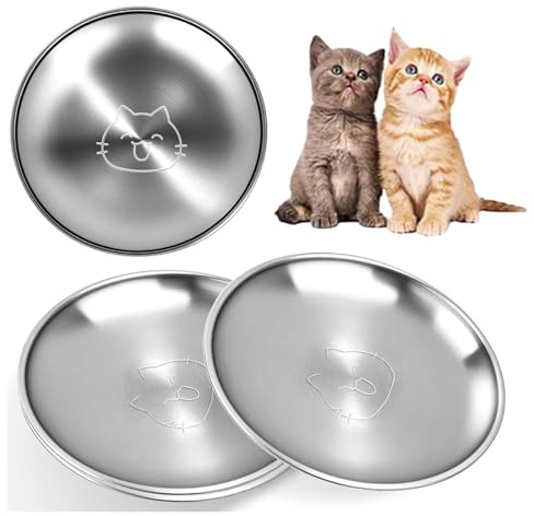 4Pcs Cat Food Bowls, Shallow Cat Bowl Set for Kittens and Small Dogs, Cat Water Bowl, Easy to Clean and Stackable, Lightweight Pet Feeding Dishes for Home and Travel Use