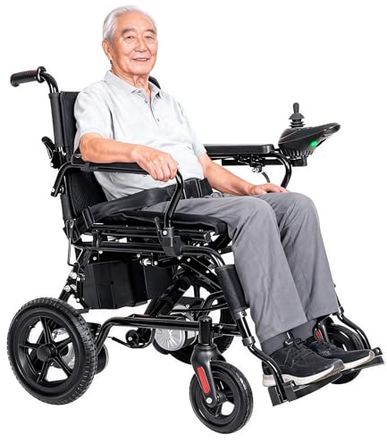 Sedia a rotelle elettrica, pieghevole, per anziani, 250 W, portata 20 km, 100 kg, portatile e facile da trasportare