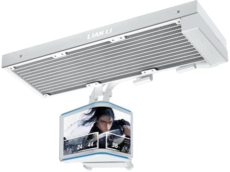 LIAN LI HydroShift II OLED Curved 360 AIO Cooler, No Fans-White-HS2OLDC36NW | Motorized 6.67-inch 2K 60Hz OLED, Slim 24mm Radiator, Flexible Tube Routing. Intel LGA 1851/1700, AMD AM5/4