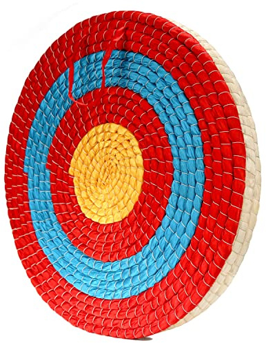 DOSTYLE Archery Targets Traditional Solid Straw Round Archery Target Shooting Bow Coloured Rope Target Face Three Layers for Shooting Practice