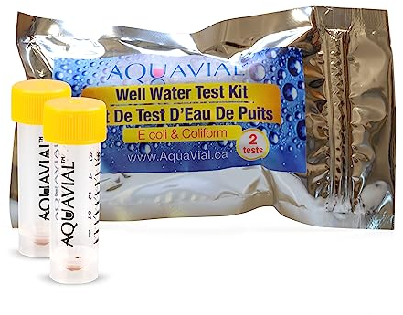 AquaVial Wassertest Schnelltest für Trinkwasser - 2er Pack auf E.coli bzw. Coliforme Bakterien Nachweis | Hochempfindlicher Wasserqualität-Tester für Brunnen- und Leitungswasser für Heimgebrauch