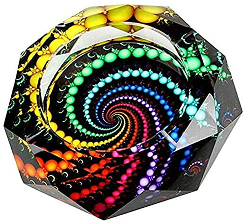 Ashtray, 4.8” Cigar Ashtrays for Outside Patio with Unique Circle Pattern