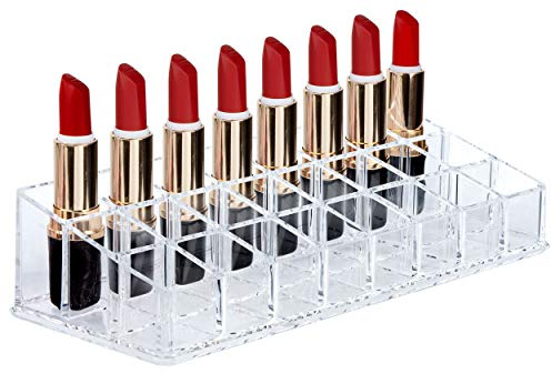 Heveer Acryl Lippenstift Organizer Transparente Lippenstift Halter Kosmetik Display Ständer für Kosmetik Aufbewahrung 24 Plätze