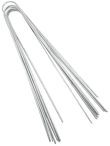 Erdanker Metall, Gartenheringe, 50 Stück, für Garten, Heringe, Mehrzweck, U-Form, aus verzinktem Stahl, Garten, Befestigungsheringe