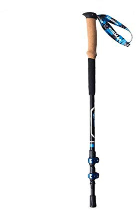 SlimpleStudio Wanderstock Outdoor-Sport-Ski-Kanin Carbon-Faser-Trekking-Pole DREI-Querschnitts-faltbares Teleskop-tragbares Spazierstock-rot Trekkingstöcke (Color : Blue)