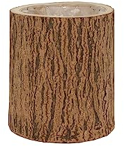 J-Line Cachepot Berk Wood Paulownia Natural Medium, Multicolored, One Size