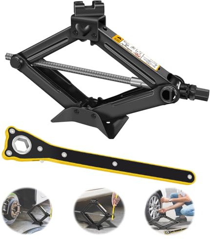 Scissor Jack for Car - 2 Ton (4409 lbs) Car Jack Kit, Heavy Duty Lifting Jack Tire Replacement Jack with Hand Crank, Quick Lifting Tire Changing Kit, Car Tire Jack for Auto/SUV/MPV (2 Ton)