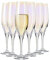Krosno - Venezia Rainbow Champagnergläser 6 x 200ml | Proseccogläser | Hochzeitsgeschenk | Kristallglas | bleifreies Glas | kratzfest | Geschenkidee