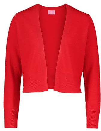 Betty Barclay Damen Kaschmir-Strickjacke mit Rippbündchen Rot,44
