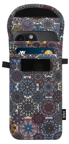 DOB SECHS Chaussette de téléphone en nylon avec 2 mousquetons, cordon et dragonne, pour randonnée et voyage, convient aux téléphones jusqu'à 6,5, mandala