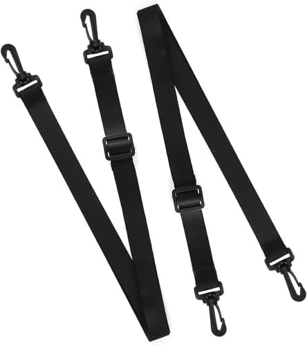 Dumhuts Lot de 2 Bretelles Universelles 25mm, Longueur Réglable 75-135 cm, Noir, Sangle de Transport pour Sacs de Voyage et Sacs de Sport