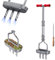 SUNEOWALY Aireador Césped, Escarificador Cesped Manual Aireador de Césped Jardinería Compactados 3 Dientes Herramienta Aireador de Núcleo Céspe con Caja de Almacenamiento para Columna de Suelo