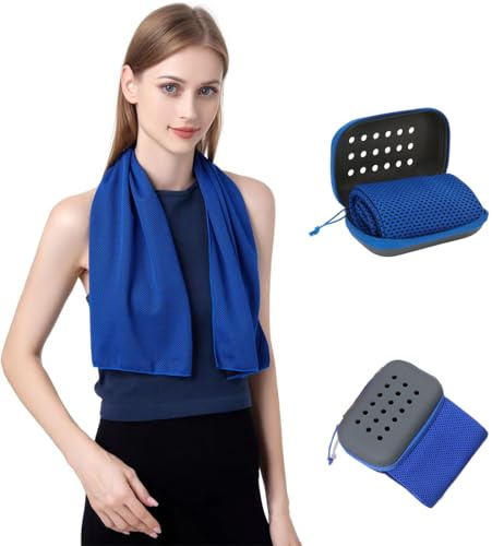 FENQURO Serviette Microfibre - Serviette Sport Musculation - Serviette Piscine compacte, Ultra-légère et Rapidement sèche - Serviette de Bain Microfibre Parfait pour Sport, Fitness et la Plage（Bleu）