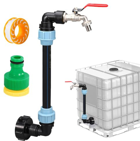 PLLYPE Robinet IBC col de Cygne de Cuve, IBC Robinet à col de Cygne 3/4 pour Réservoir deau de Pluie de 1000 L, Accessoires pour Tonneau de Pluie, Accessoire de Réservoir IBC
