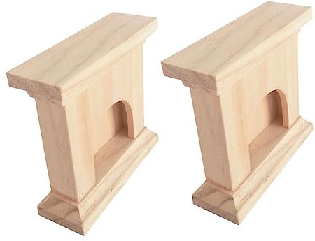 Garneck 2pièces Mini Cheminée Décorative Bois Lot Monter Accessoire pour Mini Maison Décoration Appartement Salon