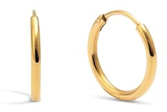 SINGULARU Pendientes Mujer Maria L Acero Baño Oro | Acero resistente al agua con baño de oro de 18kt aporta elegancia diaria con cómodo cierre click.
