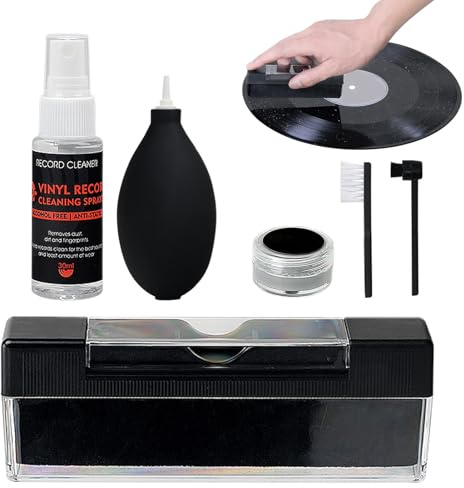 Spazzola per la pulizia dei dischi in vinile | Set di pulizia 'album | Piumino antistatico con palloncino per la pulizia dei dischi in vinile per la cura del vinile amanti dei musicisti