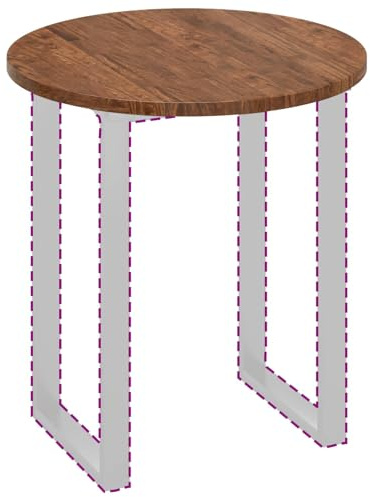 vidaXL Tischplatte Hellbraun Ø 70 x 2,5 cm Massivholz Eiche, Moderner runder Eichen-Tischplatte, wendbares Design, stylische Essfläche, praktisches Möbel für Wohnzimmer