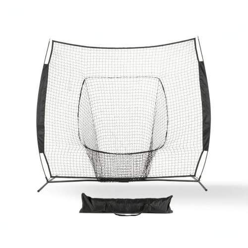 Harilla Filet d'Entraînement de Baseball Filet de Frappe Cible de Lancer Filet de Réception Cadre Robuste Maintien Vertical Sécurité d'Usage Adapté à Entraînement en Salle Jardin Terrain