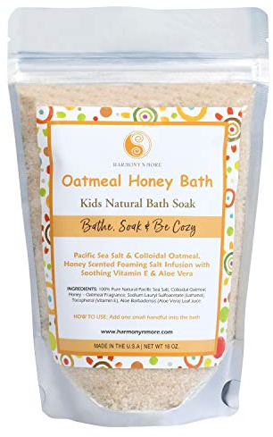 Best Oatmeal Honey Kids Bath - Natural Pacific Sea Salt - Comfy & Nourishing Foaming Bath Salt Soak - All Natural