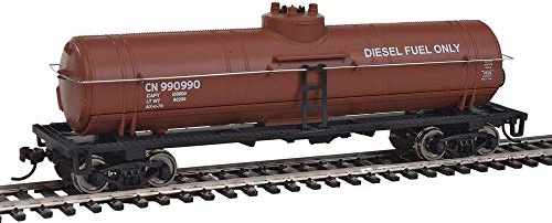 Walthers Trainline Tank Car-Ready to Run-Canadian National (Boxcar Red, Diesel Fuel Service) 931-1445 HO Scale Model Railroad - Freight Model