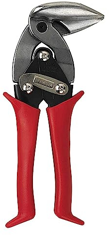Midwest Tool & Cutlery Aviation Snip - Left Cut Upright Tin Cutting Shears with Forged Blade & KUSH'N-POWER Comfort Grips - MWT-6900L