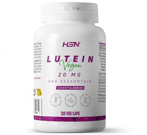 HSN Luteína 40mg Microencapsulada por Dosis Diaria | 120 Cápsulas Vegetales | Extracto de Flor de Tagetes (Tagetes erecta) | con Zeaxantina, Carotenoides, Vitamina A | No-GMO, Vegano, Sin Gluten
