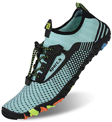 IceUnicorn Strandschuhe Badeschuhe Damen Herren Schwimmschuhe Aquaschuhe Sommer Schnell Trocknend Surfschuhe(Turkis,39EU)