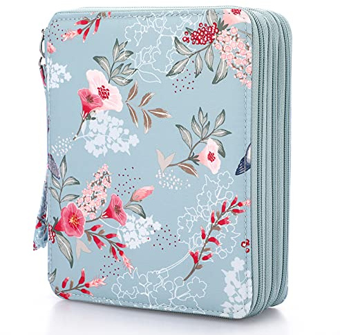 BSTKEY Trousse à crayons de couleur avec 120 emplacements - Avec fermeture éclair - Pour crayons de couleur, bleu, 27*22*5cm, Mode